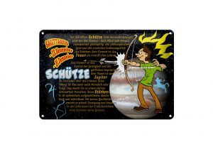 Schild Blech 30x20cm - Made in Germany - Sternzeichen Schütze Planet Jupiter Metall Deko Schild