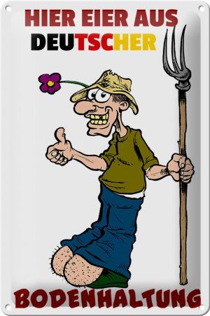 Schild Blech 20x30 cm - Made in Germany - Eier aus deutscher Bodenhaltung Metall Deko Hinweis Schild