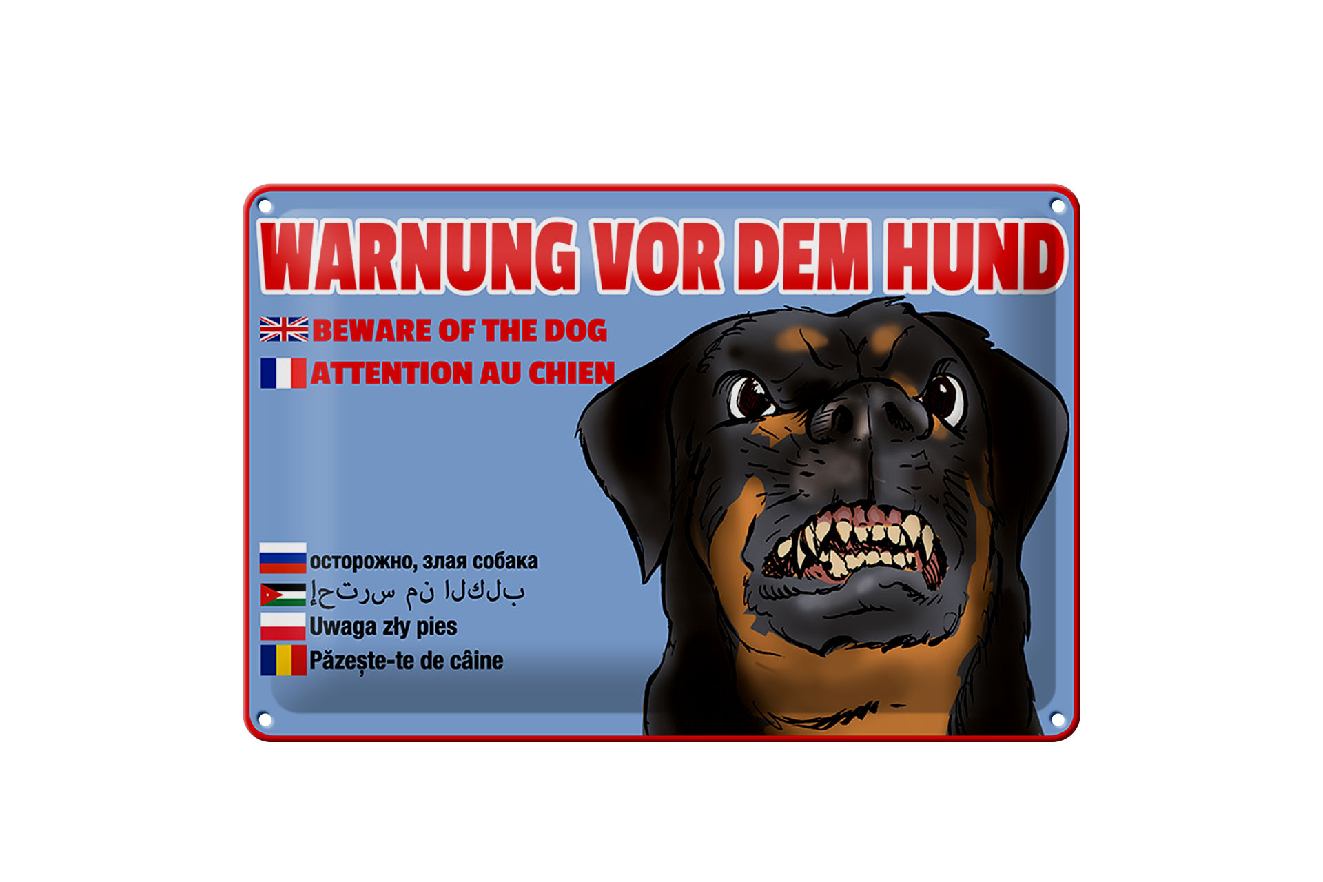 Schild Blech 20x30cm - Made in Germany - Warnung vor dem Hund beware of dog
