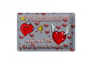 Schild Blech 30x20cm - Made in Germany - Für Liebe gibt es keine Garantie Metall Deko Schild