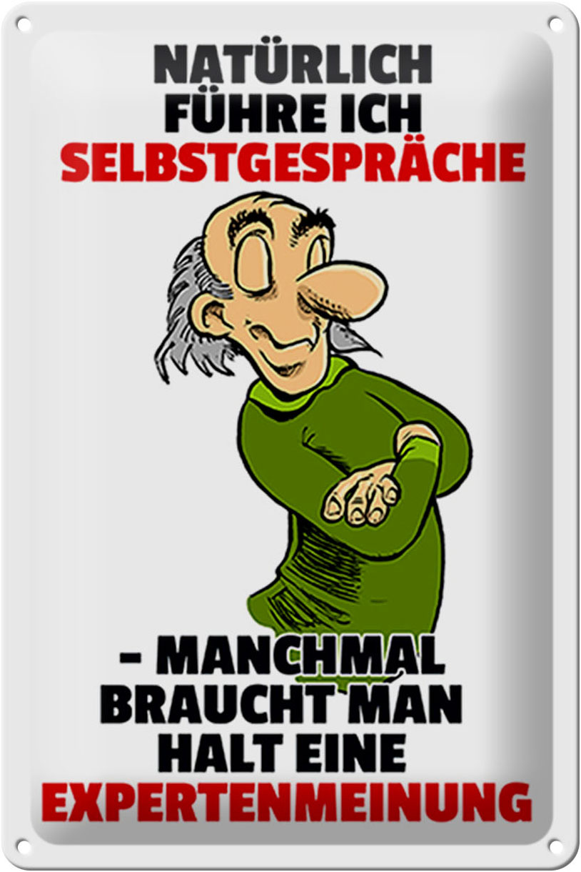 Schild Blech 20x30 cm - Made in Germany - Selbstgespräche Expertenmeinung Metall Deko Schild