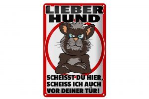 Schild Blech 20x30cm - Made in Germany - Hinweis lieber Hund scheißt Du hier Metall Deko Schild