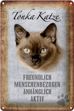 Schild Blech 20x30cm - Made in Germany - Spruch Tonka Katze Metall Deko Schild