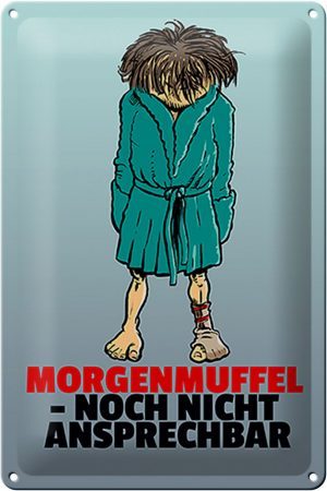 Schild Blech 20x30 cm - Made in Germany - Morgenmuffel noch nicht ansprechbar Metall Deko Schild