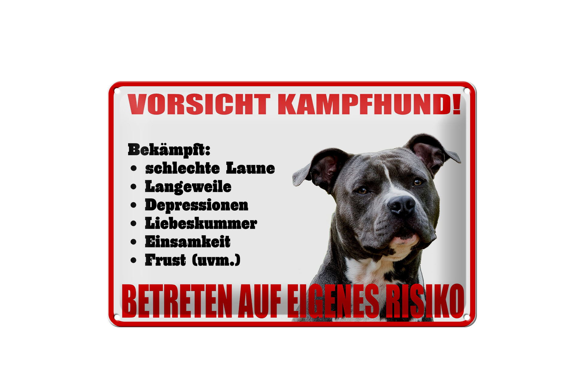 Schild Blech 30x20cm - Made in Germany - Warnschild betreten eigenes Risiko