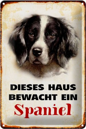 Schild Blech 20x30cm - Made in Germany - Spruch dieses Haus bewacht Metall Deko Blechschild