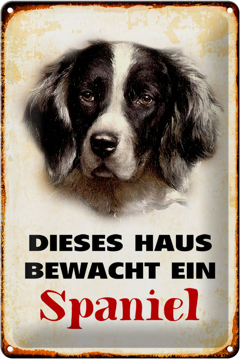 Schild Blech 20x30cm - Made in Germany - Spruch dieses Haus bewacht Metall Deko Blechschild