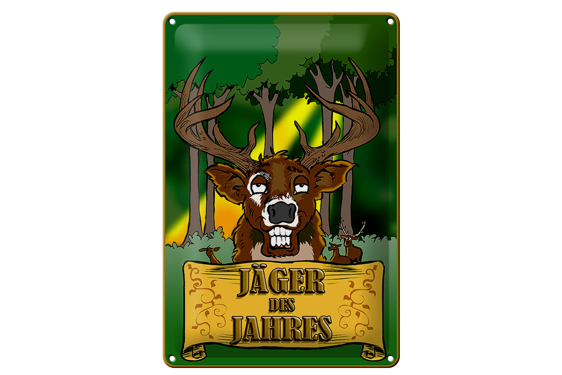 Schild Blech 20x30cm - Made in Germany - Jagd Jäger des Jahres Reh