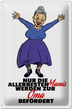 Schild Blech 20x30 cm - Made in Germany - Mamis werden zur Oma Metall Deko Schild