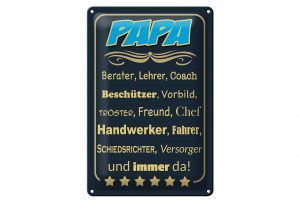 Schild Blech 20x30cm - Made in Germany - Spruch Papa Berater Lehrer Freund immer