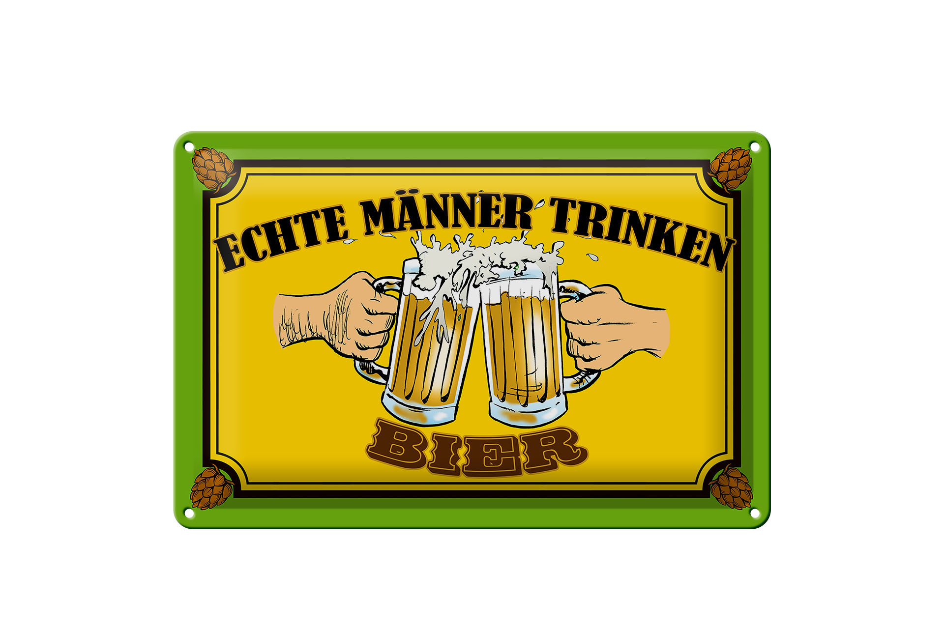 Schild Blech 30x20cm - Made in Germany - echte Männer trinken Bier Metall Deko Schild