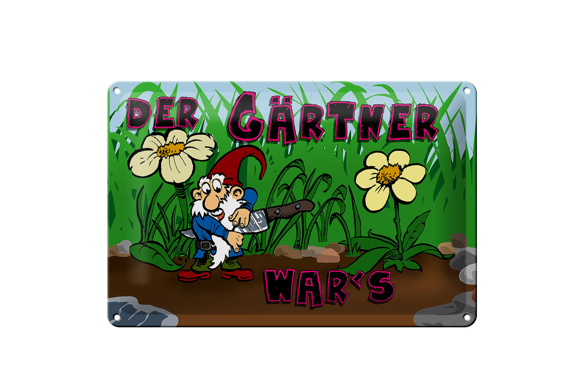 Schild Blech 30x20cm - Made in Germany - der Gärtner war's Metall Deko Schild Metall Deko Schild