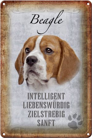 Schild Blech 20x30cm - Made in Germany - Spruch Beagle Hund Metall Deko Schild