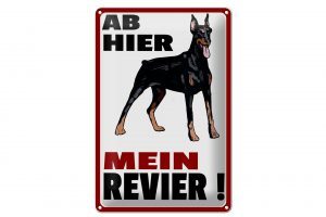 Schild Blech 20x30cm - Made in Germany - Hinweis ab hier mein Revier Hund