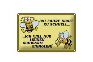 Schild Blech 30x20cm - Made in Germany - ich fahre nicht zu schnell Metall Deko Schild