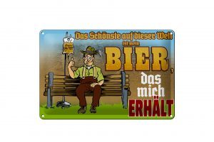 Schild Blech 30x20cm - Made in Germany - Schönste auf dieser Welt Bier