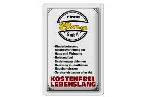 Schild Blech 20x30cm - Made in Germany - Spruch Firma Oma GmbH kostenfrei Metall Deko Schild