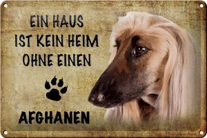 Schild Blech 30x20cm - Made in Germany - Afghanen Haus ist kein Heim ohne Metall Deko Schild
