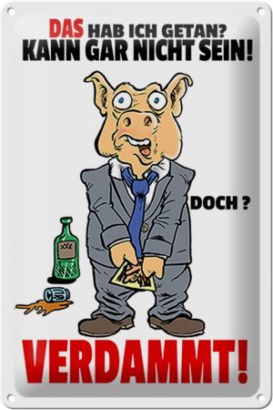 Schild Blech 20x30 cm - Made in Germany - Das hab ich getan kann nicht sein Metall Deko Schild