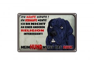 Schild Blech 30x20cm - Made in Germany - ich kaufe nichts Mein Hund weiß Metall Deko Schild