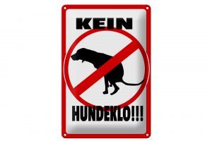 Schild Blech 20x30cm - Made in Germany - Hinweis Kein Hundeklo Tiere Hund Metall Deko Schild