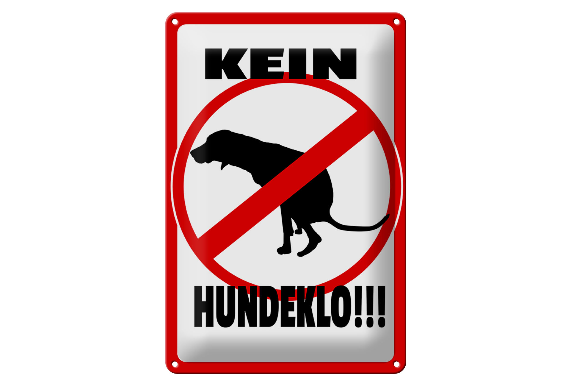 Schild Blech 20x30cm - Made in Germany - Hinweis Kein Hundeklo Tiere Hund Metall Deko Schild