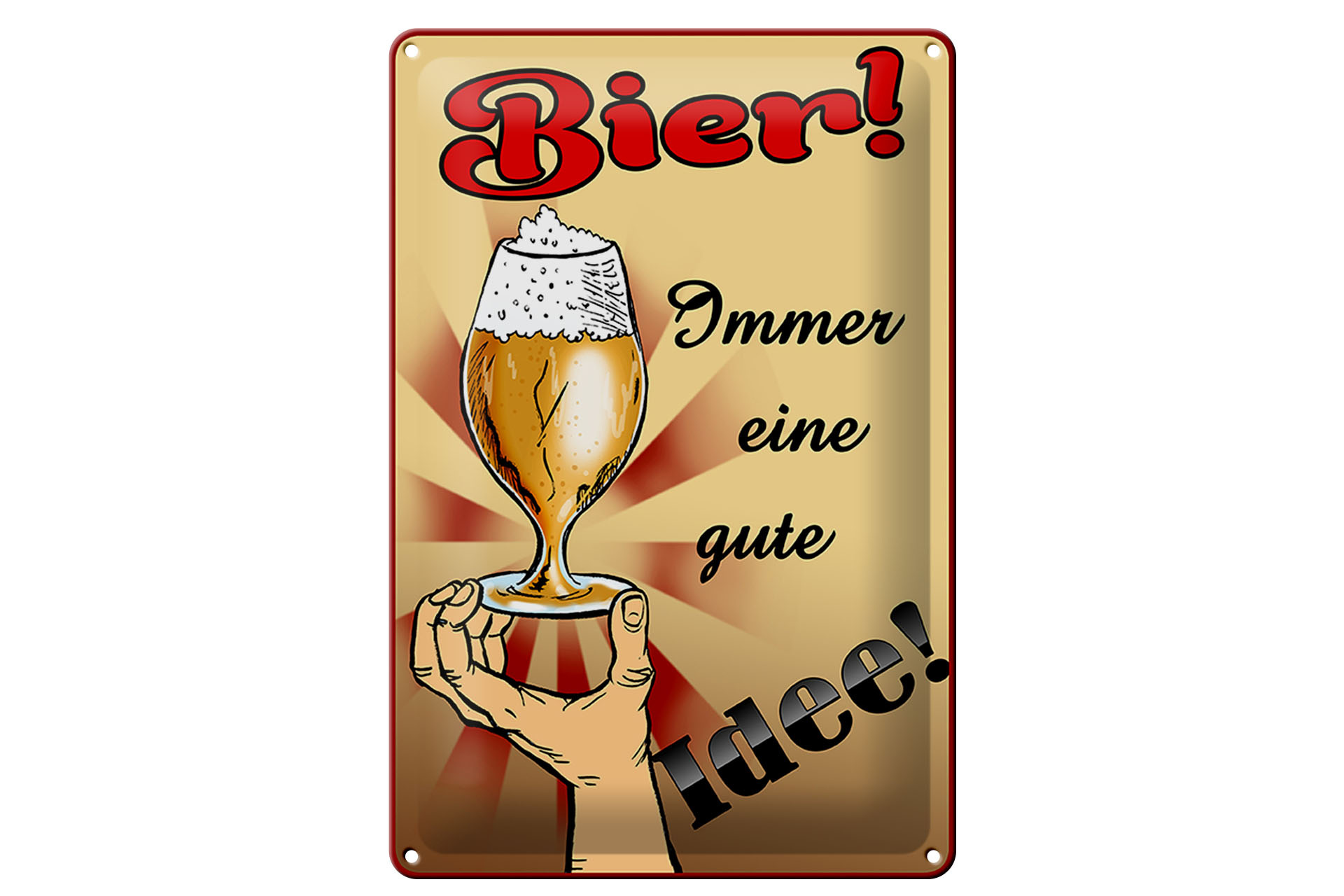Schild Blech 20x30cm - Made in Germany - Bier immer gute Idee