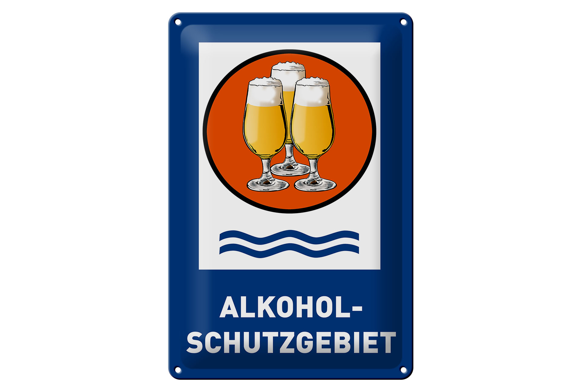 Schild Blech 20x30cm - Made in Germany - Bier Schutzgebiet Biergläser Metall Deko Schild