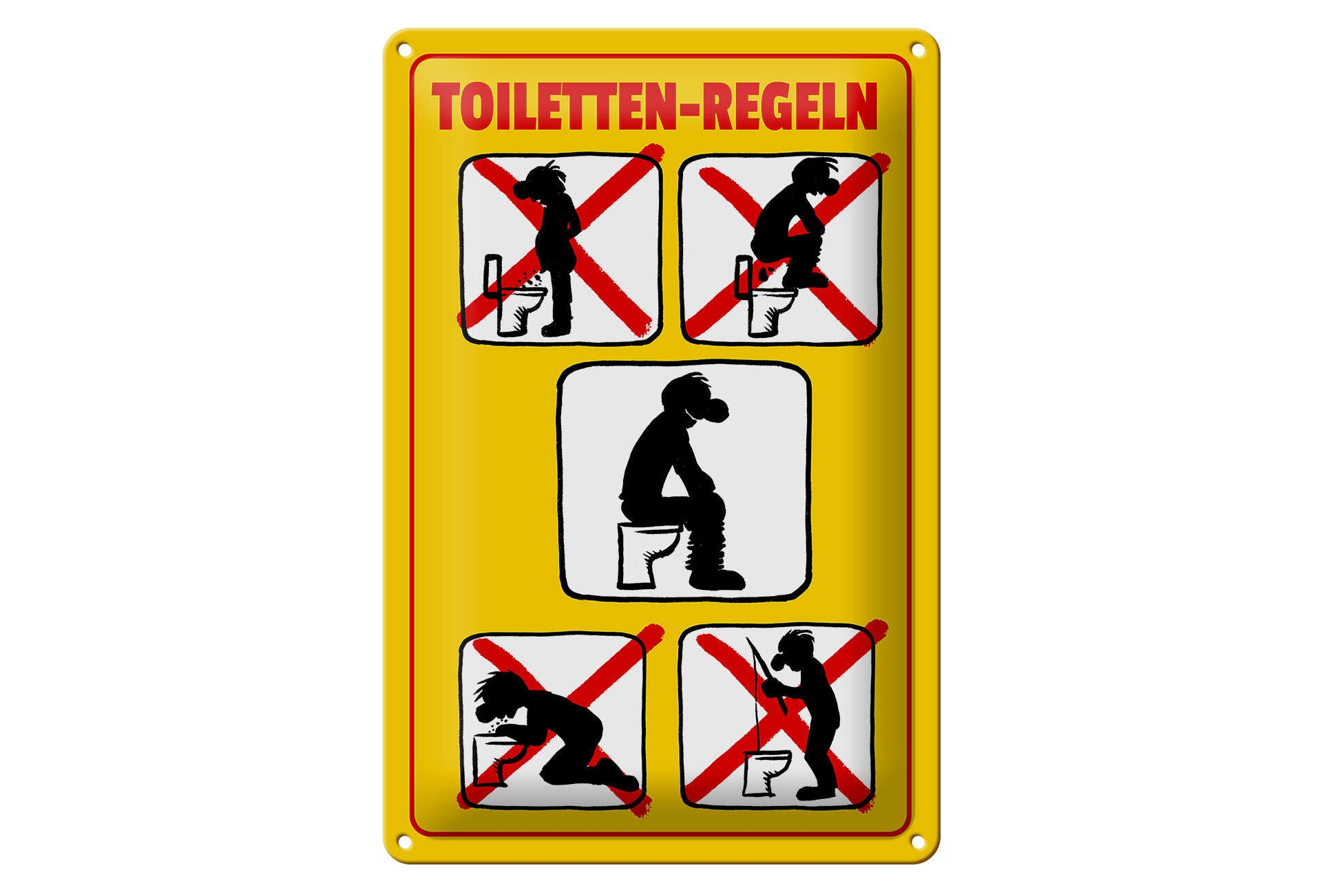 Schild Blech 20x30cm Made in Germany Hinweis Toiletten Regeln