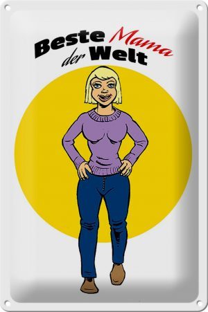 Schild Blech 20x30 cm - Made in Germany - Beste Mama der Welt Metall Deko Schild