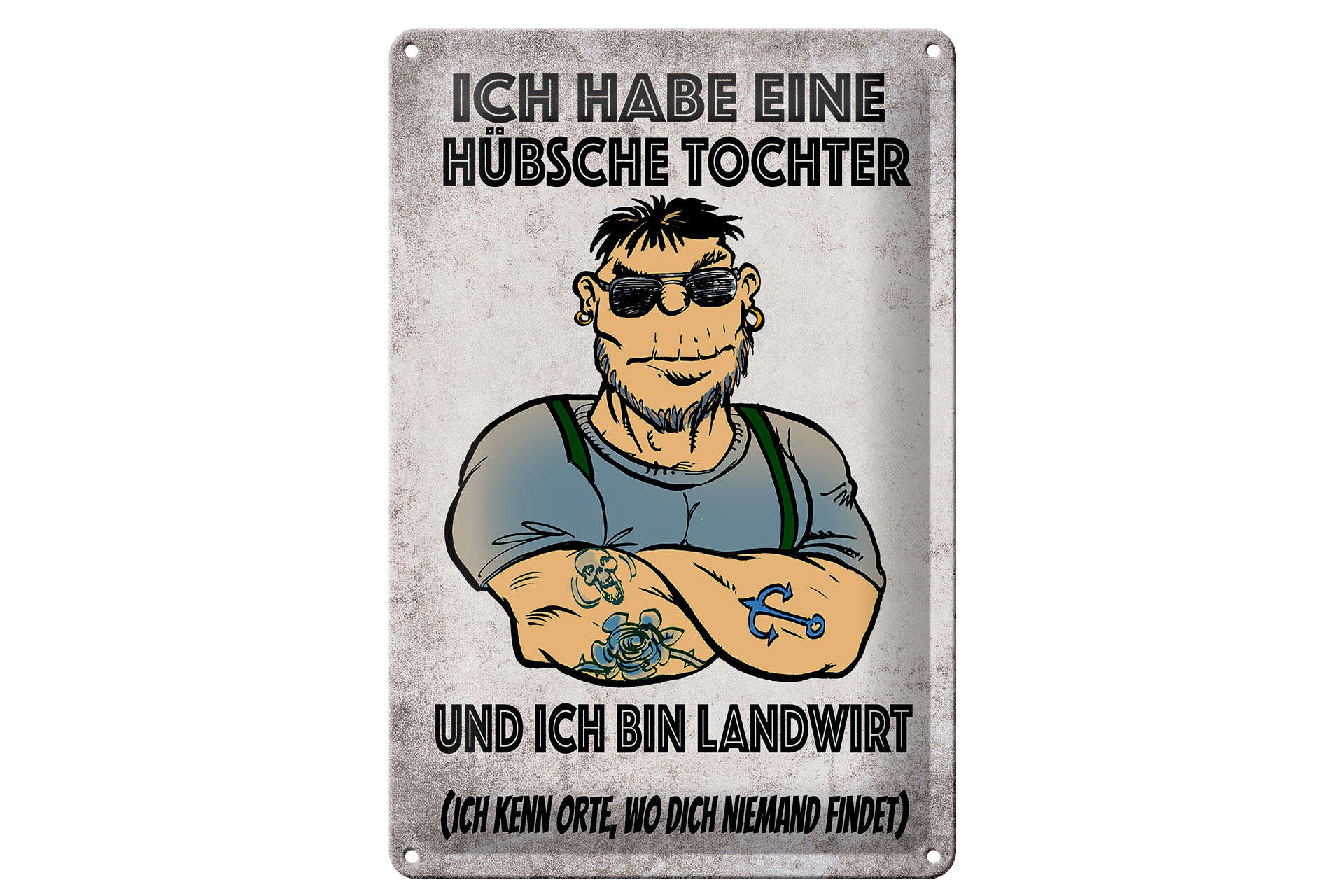 Schild Blech 20x30cm - Made in Germany - Spruch ich habe eine hübsche Tochter Metall Deko Schild