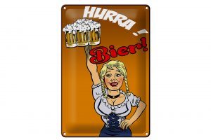 Schild Blech 20x30cm - Made in Germany - Pinup Hurra! Bier