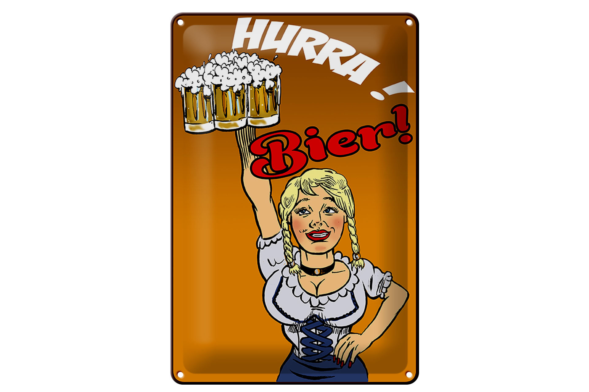 Schild Blech 20x30cm - Made in Germany - Pinup Hurra! Bier
