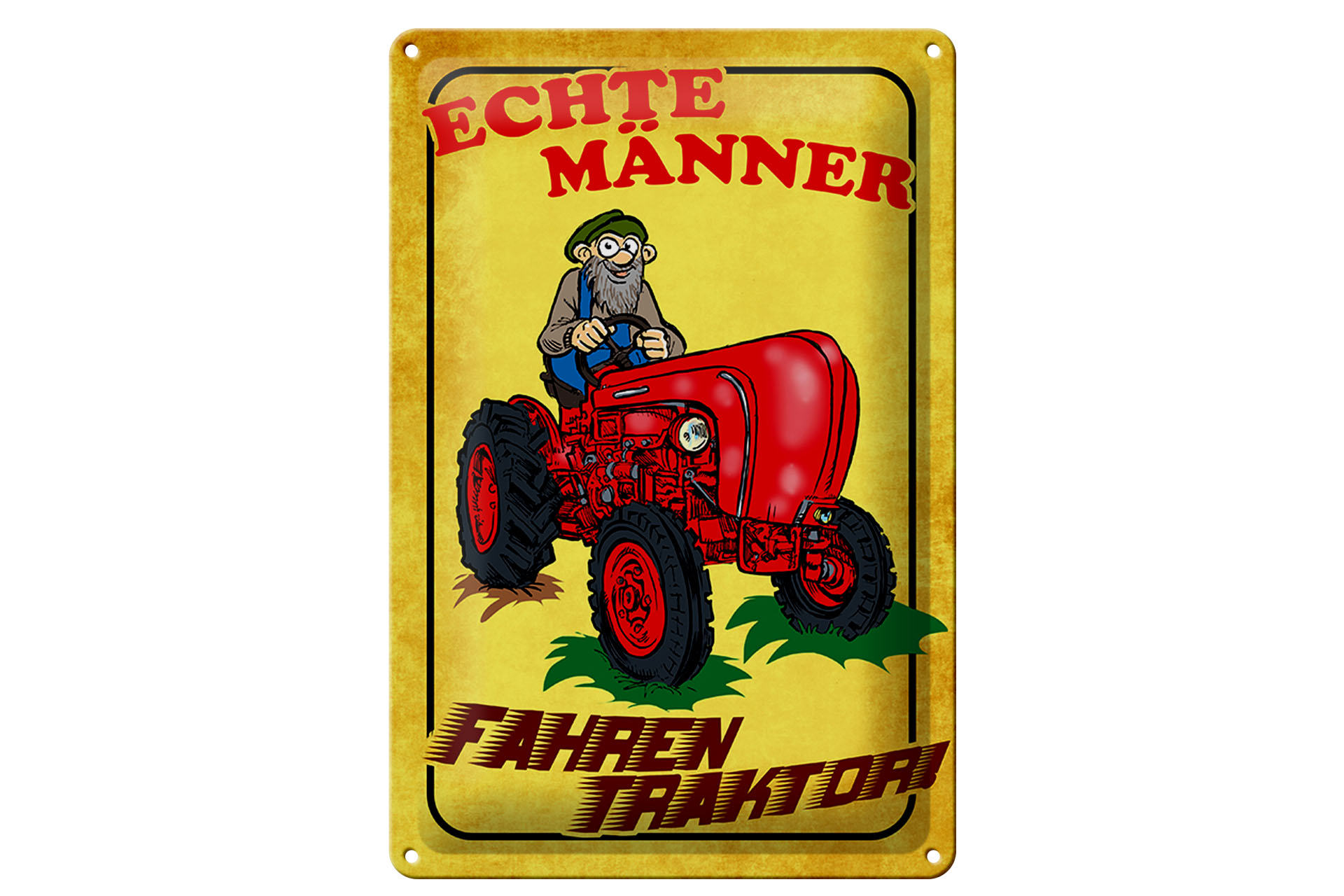 Schild Blech 20x30cm - Made in Germany - echte Männer fahren Traktor Metall Deko Schild
