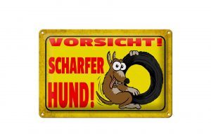 Schild Blech 30x20cm - Made in Germany - Hinweis Vorsicht scharfer Hund