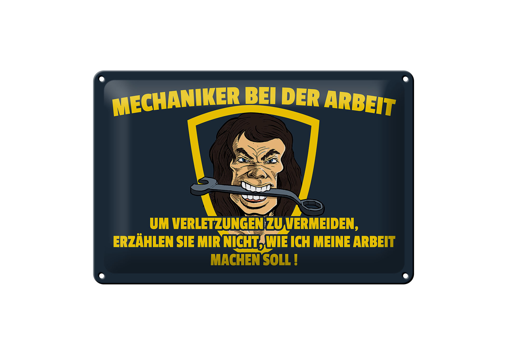 Schild Blech 30x20cm - Made in Germany - Spruch Mechaniker bei der Arbeit Metall Deko Schild