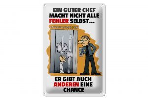 Schild Blech 20x30cm - Made in Germany - Guter Chef Fehler nicht selbst Metall Deko Schild