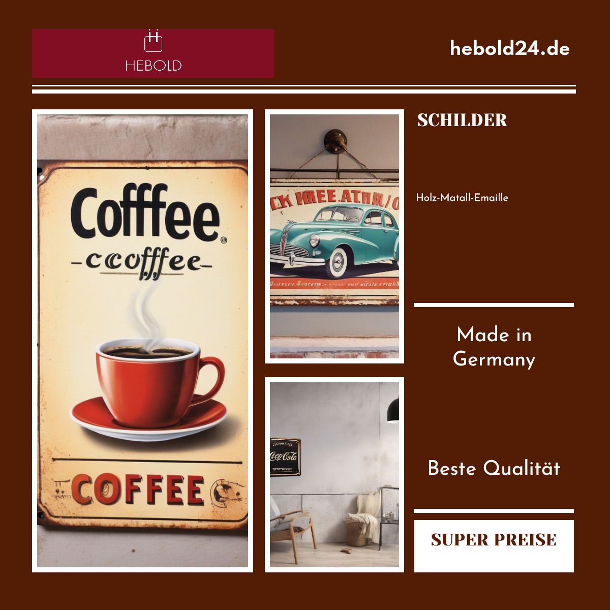 Schild Blech 30x20cm - Made in Germany - Hinweis bedenken bevor Sie eintreten – Bild 2