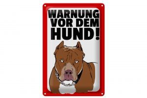 Schild Blech 30x20cm - Made in Germany - Warnung vor dem Hund Metall Deko Schild