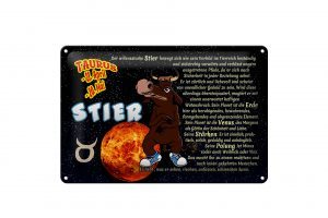 Schild Blech 30x20cm - Made in Germany - Sternzeichen Stier Planet Venus Metall Deko Schild