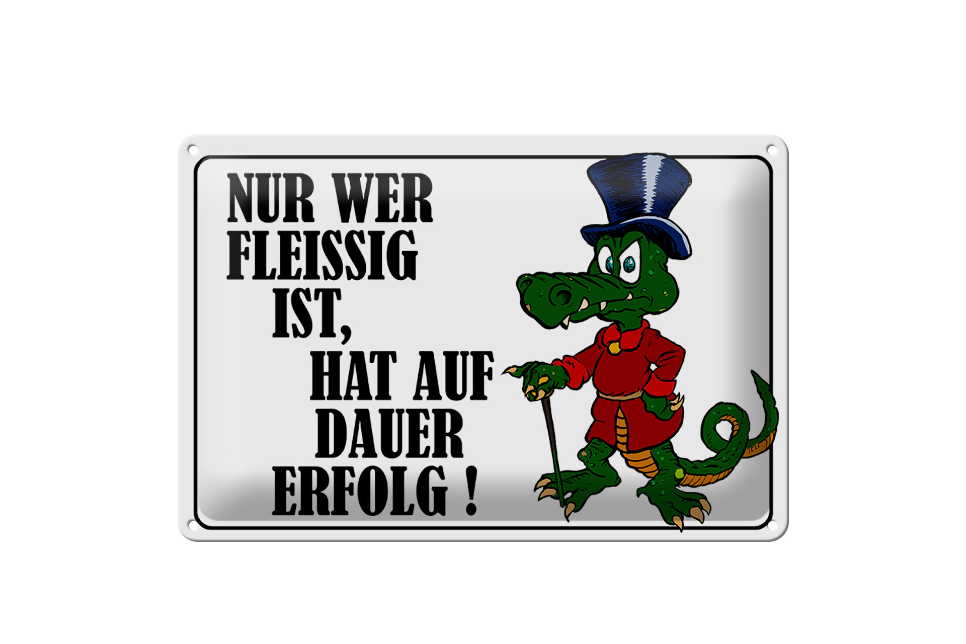 Schild Blech 30x20cm - Made in Germany - Nur wer fleissig ist hat Erfolg Metall Deko Schild