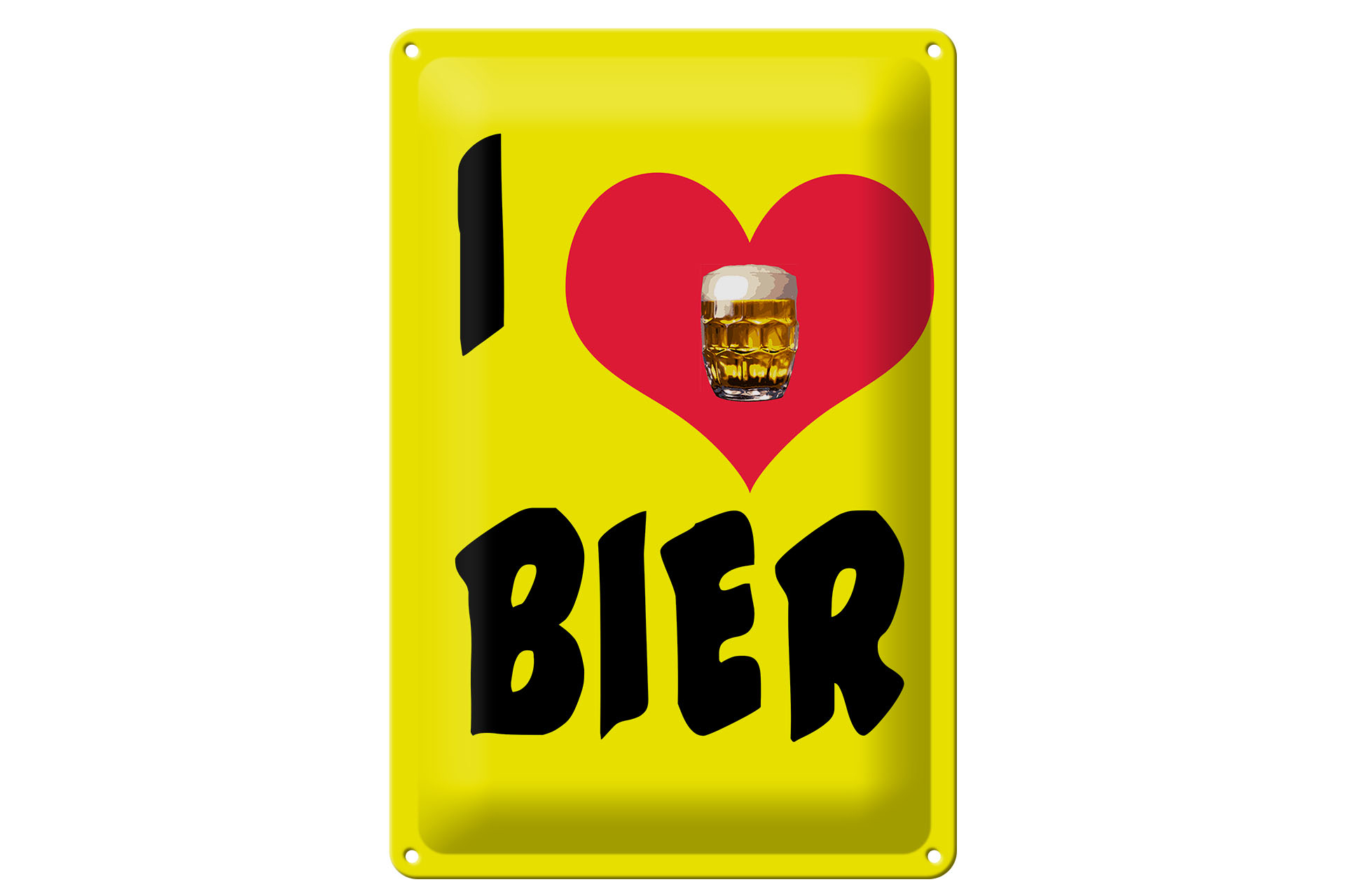 Schild Blech 20x30cm - Made in Germany - I love Bier Metall Deko Schild