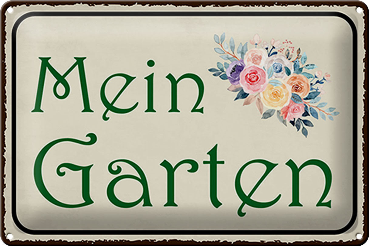 Schild Blech 30x20cm - Made in Germany  -  Spruch -  mein Garten