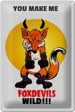 Schild Blech 20x30 cm - Made in Germany - You make me foxdevils wild Fuchs Metall Deko Schild
