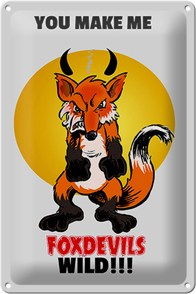 Schild Blech 20x30 cm - Made in Germany - You make me foxdevils wild Fuchs Metall Deko Schild