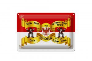 Schild Blech 30x20cm - Made in Germany - Spruch hüte dich vor Sturm Ossis