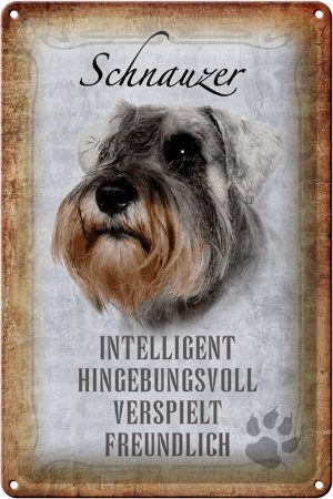 Schild Blech 20x30cm - Made in Germany - Spruch Schnauzer Hund Metall Deko Blechschild