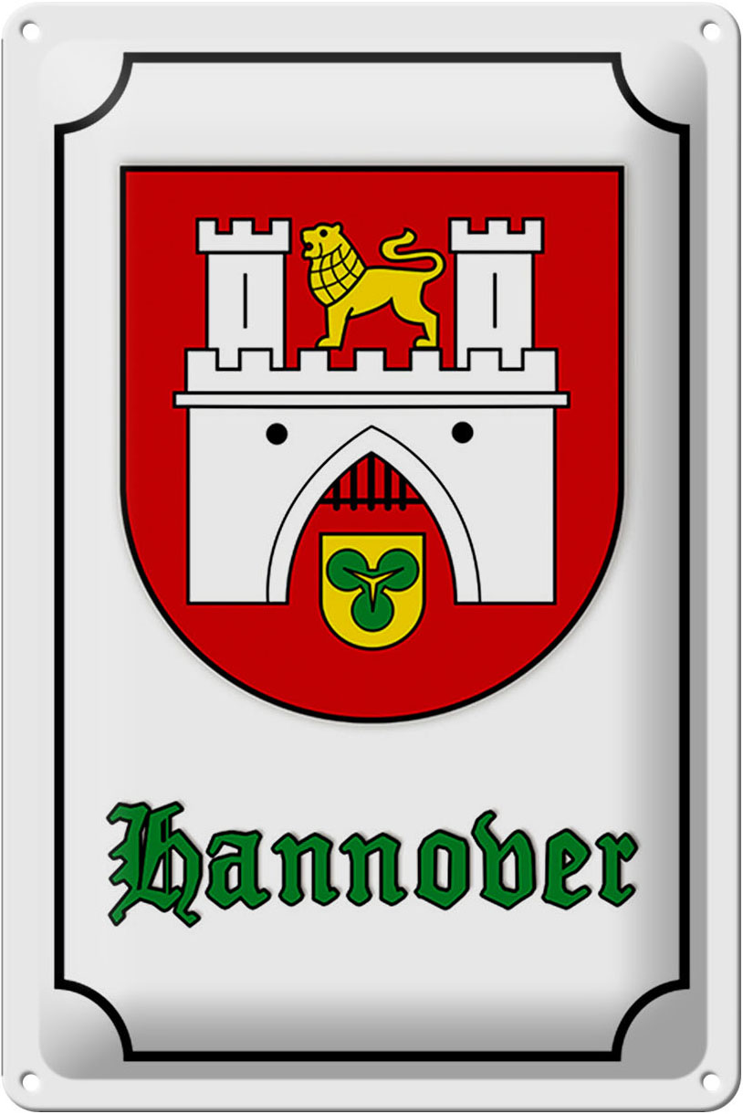 Schild Blech 20x30cm - Made in Germany - Wappen Hannover Stadtwappen Stadt Metall Deko Blechschild