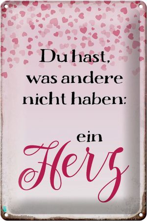 Schild Blech 20x30cm - Made in Germany - Spruch hast was andere nicht haben Herz Metall Deko Blechschild
