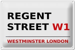 Schild Blech 30x20cm - Made in Germany - London Westminster Regent Street W1 Metall Deko Blechschild